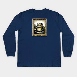 Mona Lisa the Pug Kids Long Sleeve T-Shirt